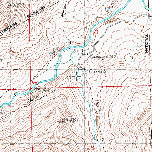 Topographic Map of Piney Creek Trail, WY