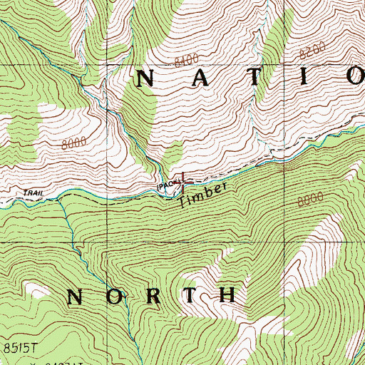 Topographic Map of Crandall Trail, WY