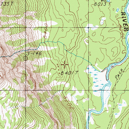 Topographic Map of Yellowstone Trail, WY