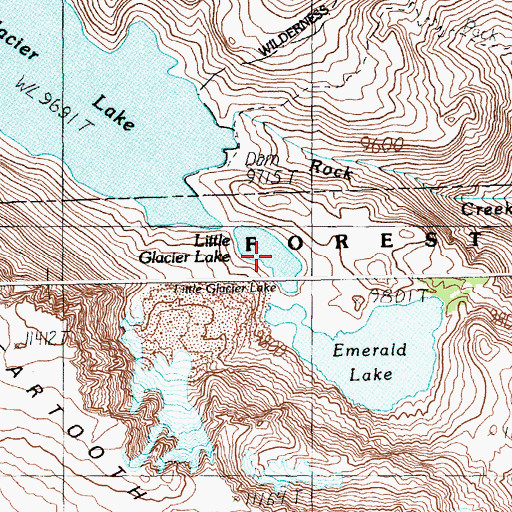 Topographic Map of Little Glacier Lake, WY