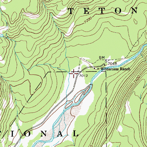 Topographic Map of Pacific Creek Trailhead, WY