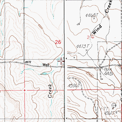 Topographic Map of Cranston Ranch, WY