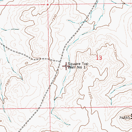 Topographic Map of Square Top Well Number 1, WY