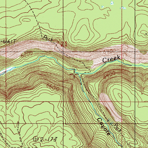 Topographic Map of Coyote Creek, WY
