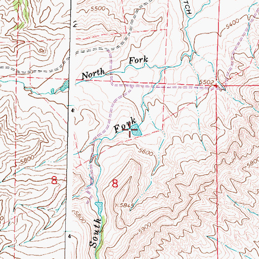 Topographic Map of South Sayles Reservoir, WY