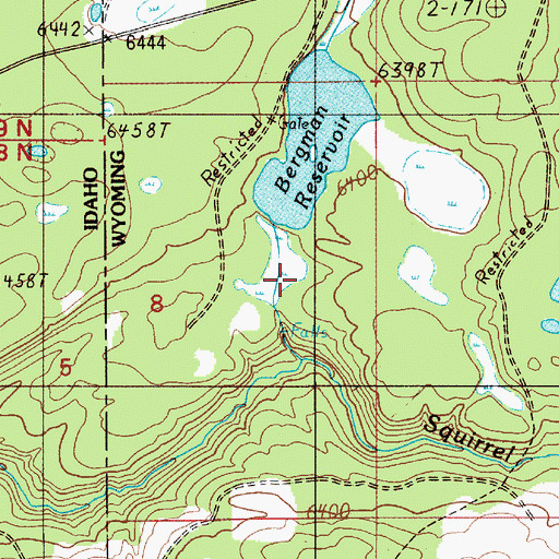 Topographic Map of Bergman Lake Dam, WY