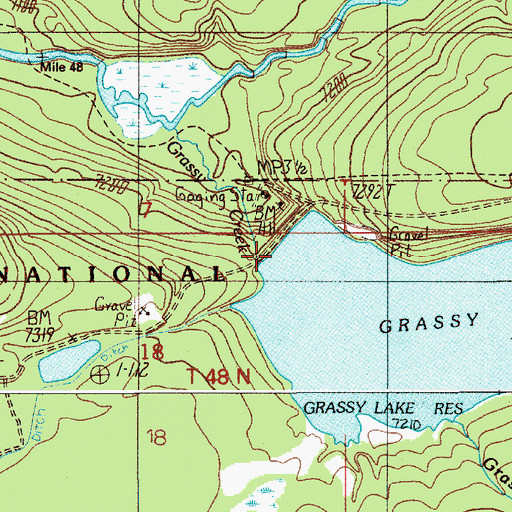 Topographic Map of Grassy Lake Dam, WY