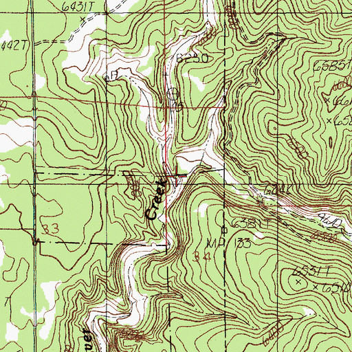 Topographic Map of Dry Beaver Creek, WY