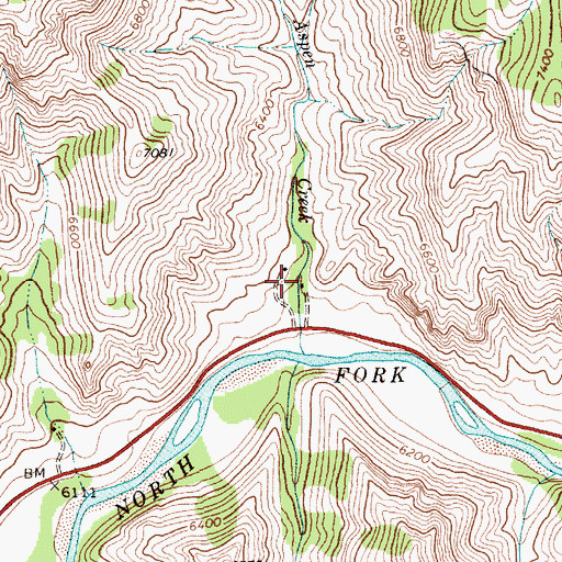 Topographic Map of Aspen Creek Summer Homes, WY