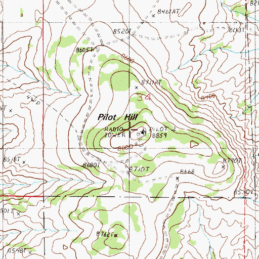 Topographic Map of KRQU-FM (Laramie), WY
