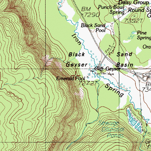 Topographic Map of Emerald Pool, WY