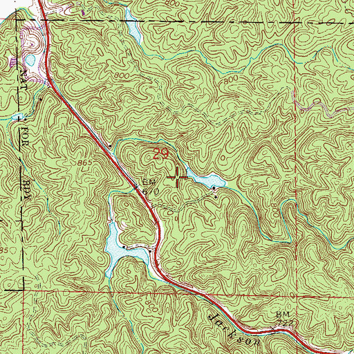Topographic Map of Esterling and Burns Dam, AL