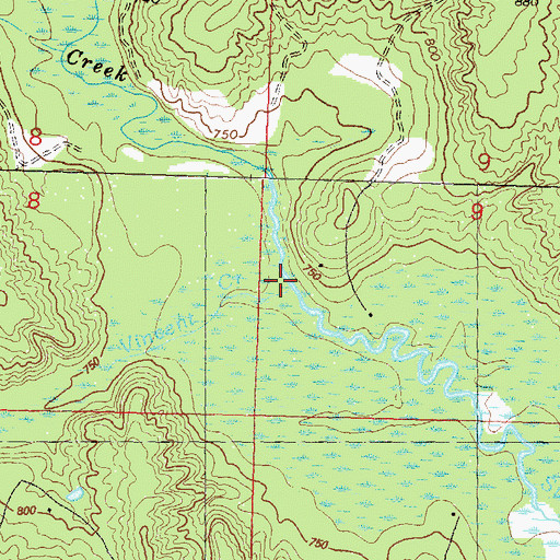 Topographic Map of Vincent Creek, MI