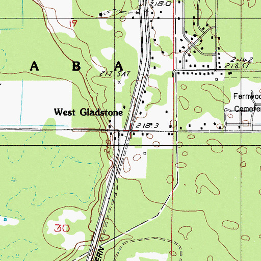 Topographic Map of West Gladstone, MI