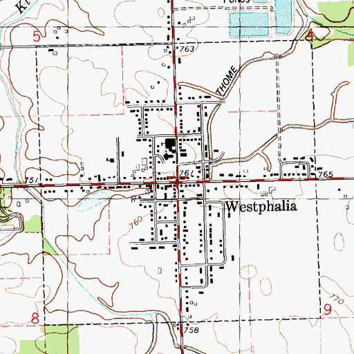 Topographic Map of Westphalia, MI