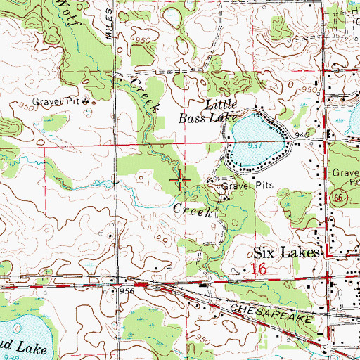 Topographic Map of Wolf Creek, MI