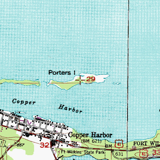 Topographic Map of Porters Island, MI
