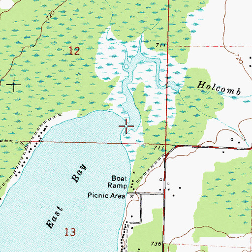 Topographic Map of Holcomb Creek, MI