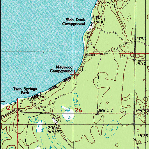 Topographic Map of Maywood, MI