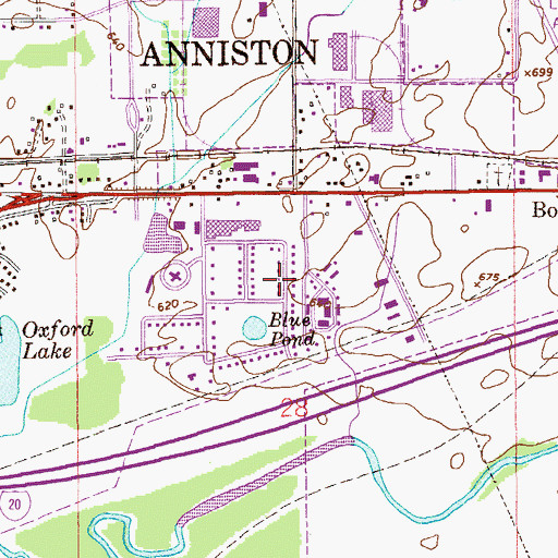 Topographic Map of Blue Pond, AL