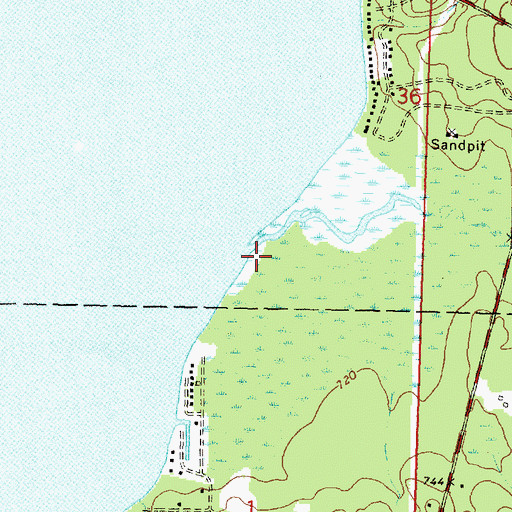 Topographic Map of Sucker Creek, MI