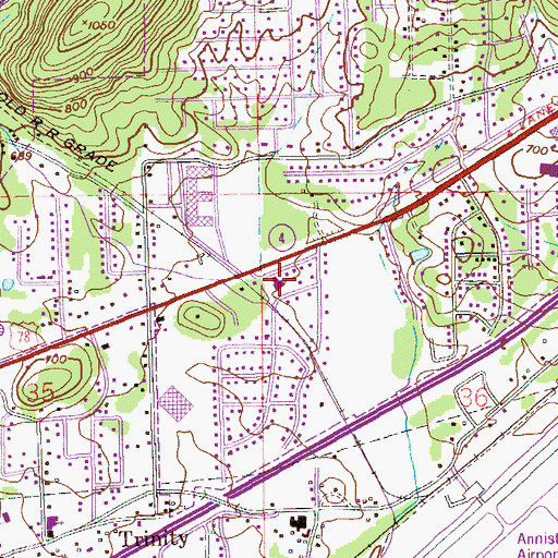 Topographic Map of Meadowbrook Baptist Church, AL