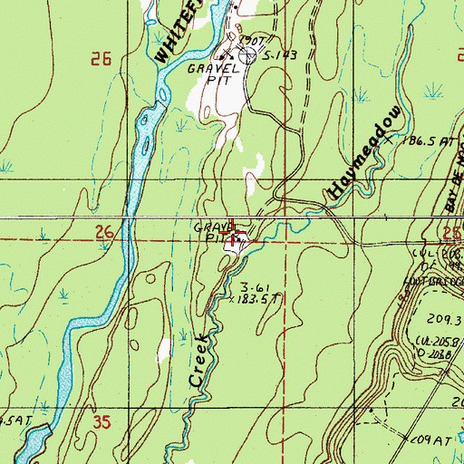 Topographic Map of Haymeadow Gravel Pit, MI