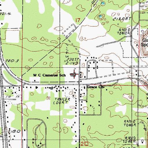 Topographic Map of Cameron Elementary School, MI