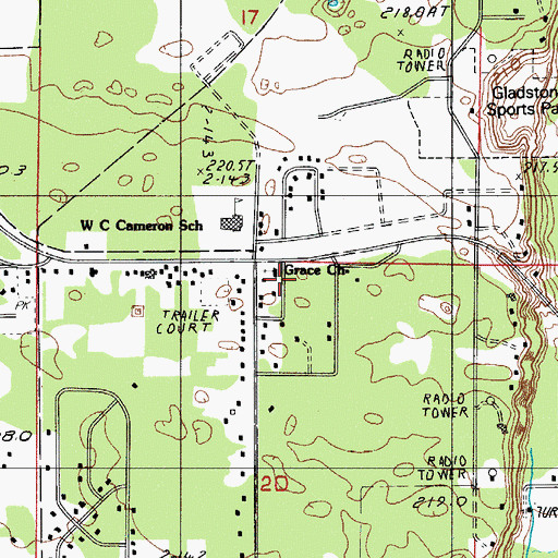Topographic Map of Grace Church, MI