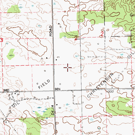 Topographic Map of Christenson Oil Field, MI