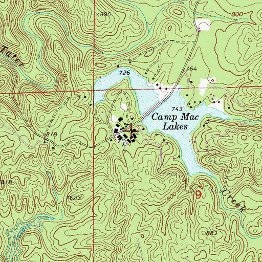 Topographic Map of Camp Mac, AL