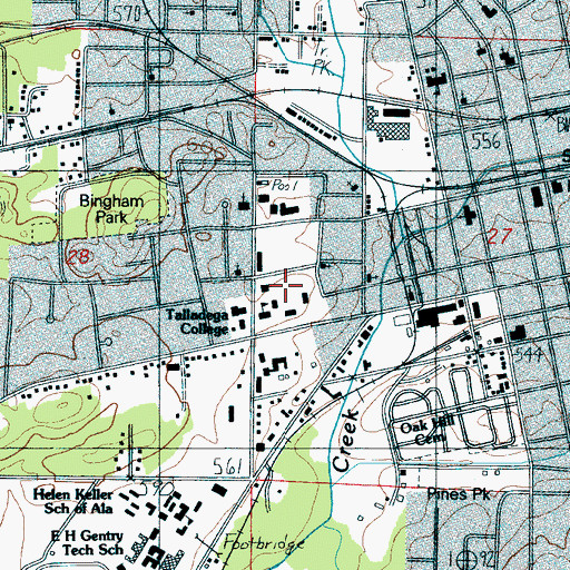 Topographic Map of College Hill, AL