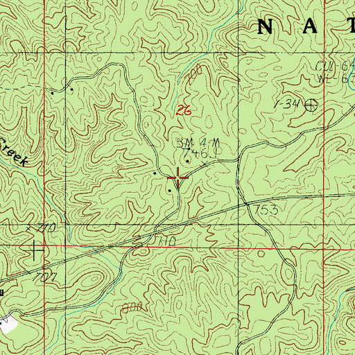 Topographic Map of Liberty Hill, AL
