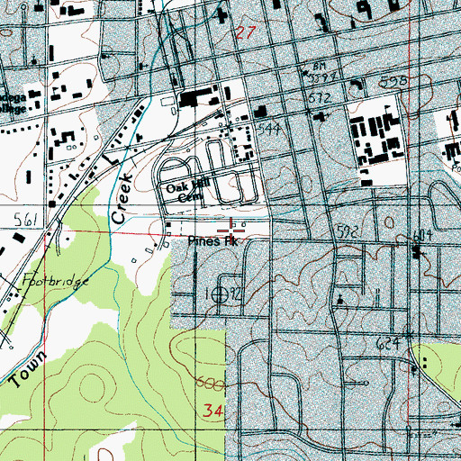 Topographic Map of Pines Park, AL