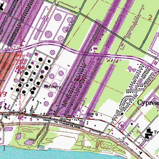 Topographic Map of Myrtle Grove, LA