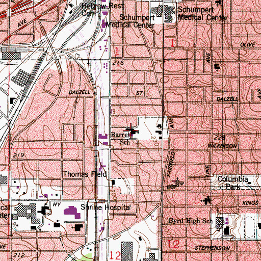 Topographic Map of Barret Paideia Academy, LA