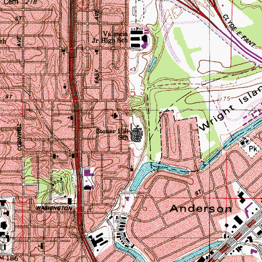 Topographic Map of E B Williams Stoner Hill Elementary Laboratory School, LA