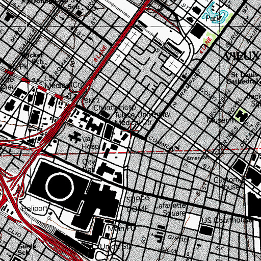 Topographic Map of New Orleans, LA