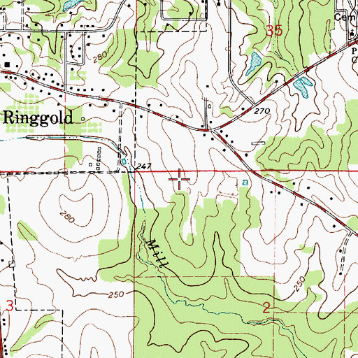 Topographic Map of Ringgold High School, LA