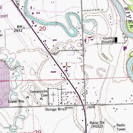 Topographic Map of 28N21W20DD__01 Well, MT