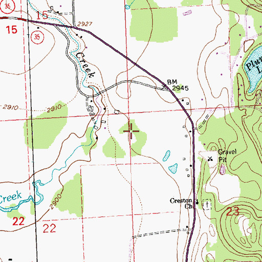 Topographic Map of 28N20W14CCCC03 Well, MT