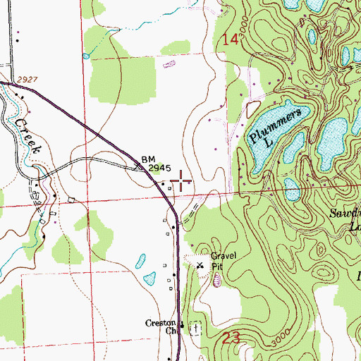 Topographic Map of 28N20W14CDDC01 Well, MT