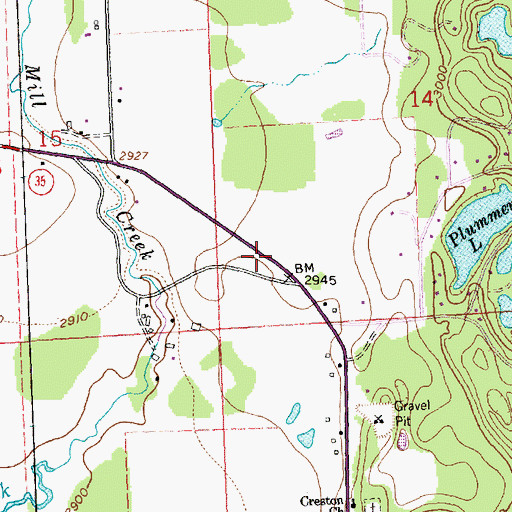 Topographic Map of 28N20W14CCBC01 Well, MT