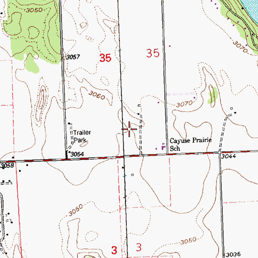 Topographic Map of 29N20W35DD__01 Well, MT