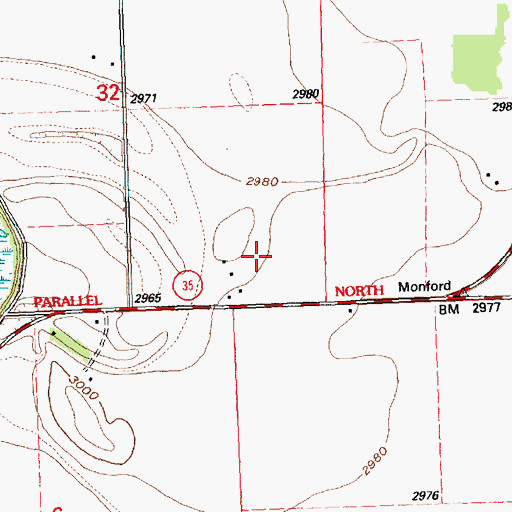 Topographic Map of 29N20W33CA__01 Well, MT