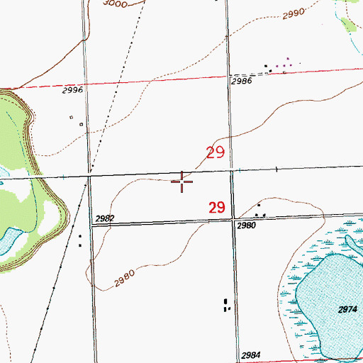Topographic Map of 29N20W29BD__01 Well, MT
