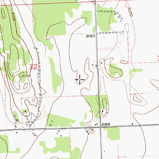 Topographic Map of 30N20W32DA__01 Well, MT