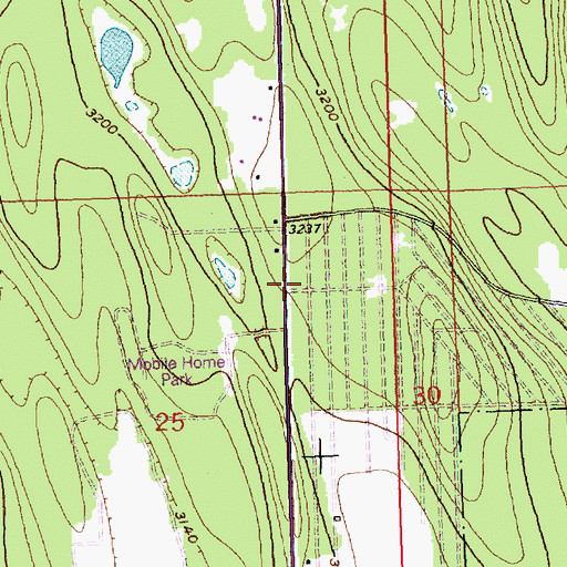 Topographic Map of 30N22W25AACC01 Well, MT