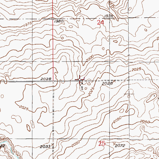 Topographic Map of 31N56E24CCDD01 Well, MT