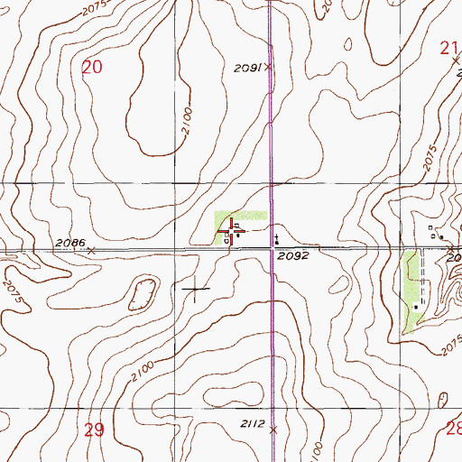 Topographic Map of 31N56E20DDDC01 Well, MT